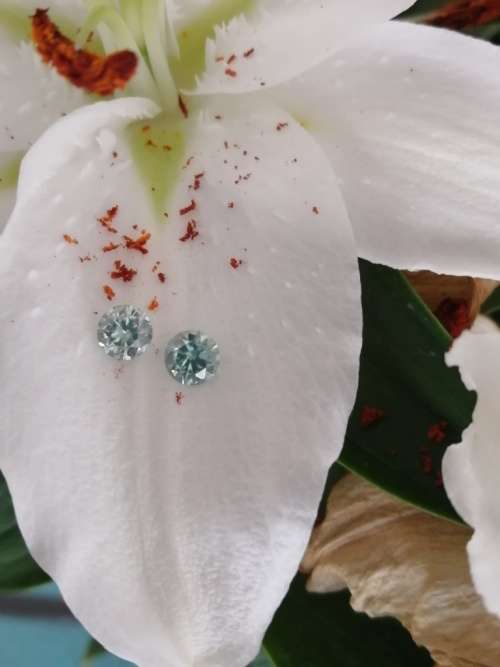 1.88tct Vvs1 Round light Green Loose Moissanite (Matched Pair)