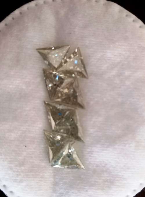 7.52ct Vvs1 J-K White Trillion Cut Loose Moissanite (1 bid for all 8 stones)