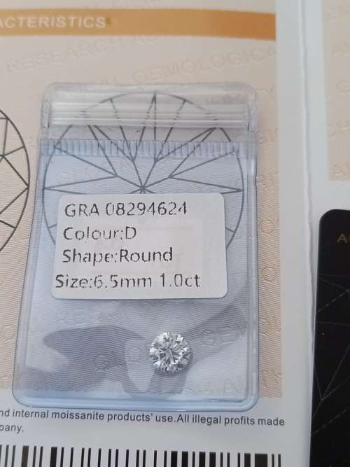 1.0ct Vvs1 Brilliant Round G Colour (GRA CERTIFIED) White Loose Moissanite