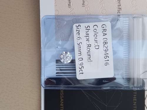 0.95ct Vvs1 Brilliant Round D Colour (GRA CERTIFIED) White Loose Moissanite