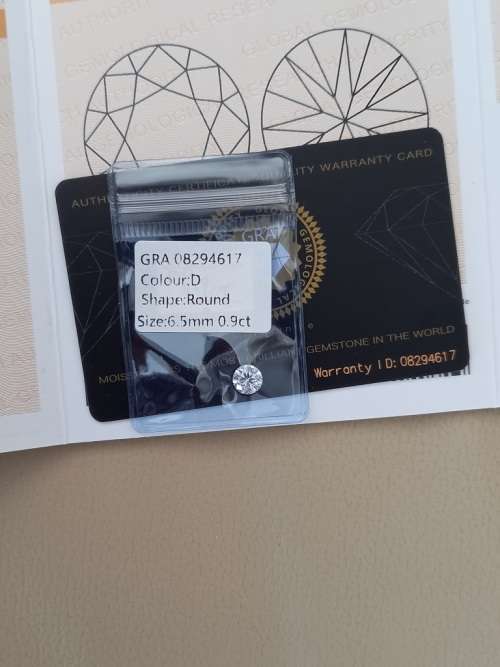 0.9ct Vvs1 Brilliant Round D Colour (GRA CERTIFIED) White Loose Moissanite