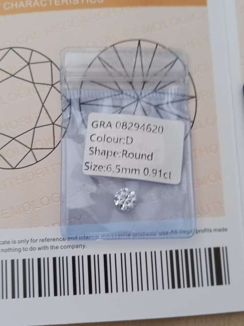 0.91ct Vvs1 Brilliant Round D Colour (GRA CERTIFIED) White Loose Moissanite