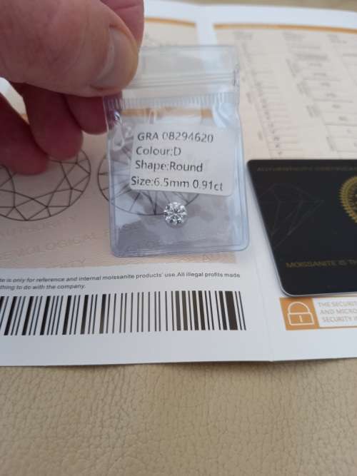 0.91ct Vvs1 Brilliant Round D Colour (GRA CERTIFIED) White Loose Moissanite