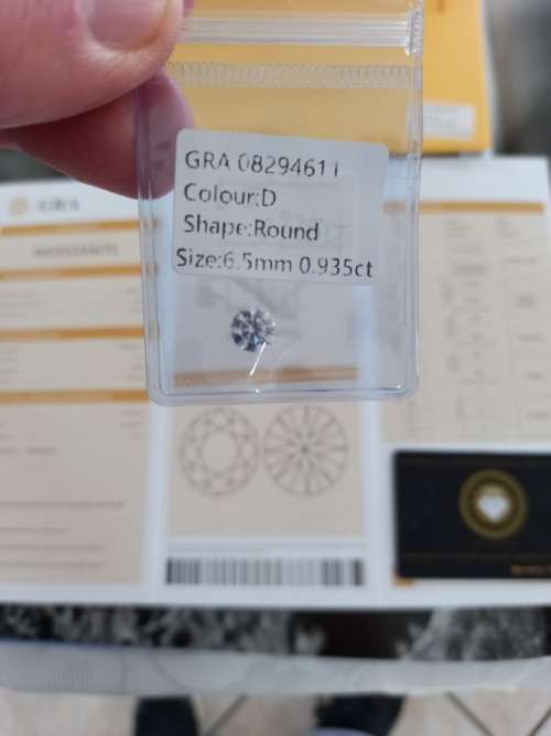 0.935ct Vvs1 Brilliant Round D Colour (GRA CERTIFIED) White Loose Moissanite