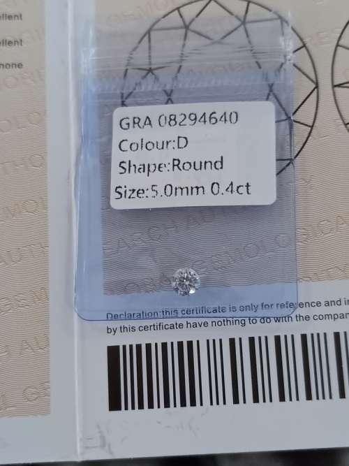 0.4ct Vvs1 Brilliant Round D Colour (GRA CERTIFIED) White Loose Moissanite