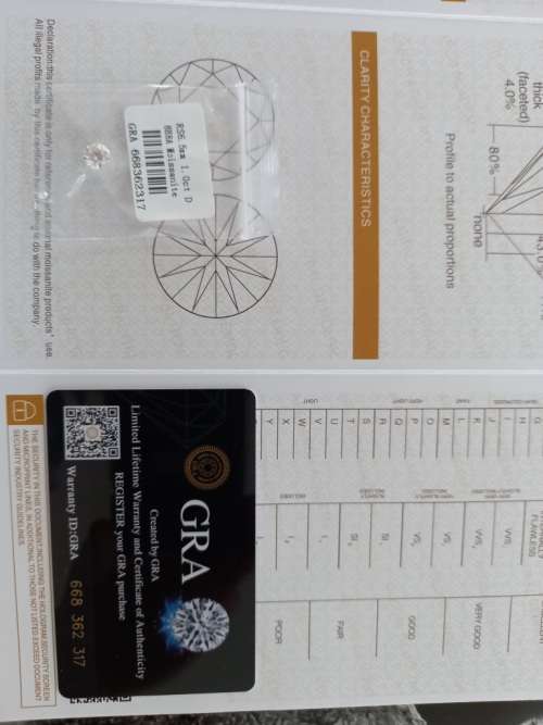 1.0ct Vvs1 Brilliant Round D Colour (GRA CERTIFIED) White Loose Moissanite