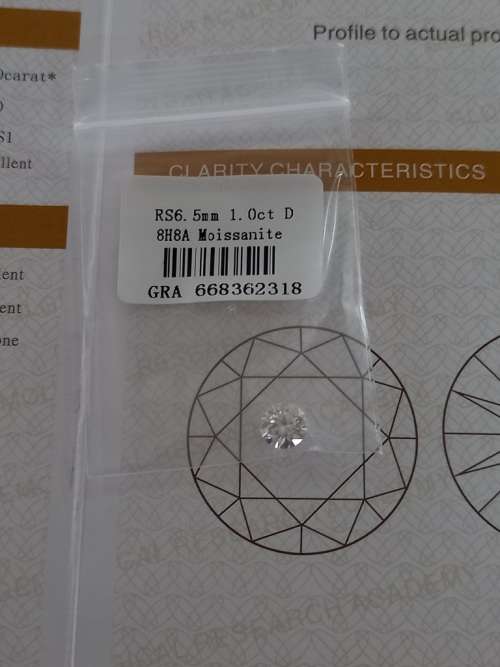 1.0ct Vvs1 Brilliant Round D Colour (GRA CERTIFIED) White Loose Moissanite