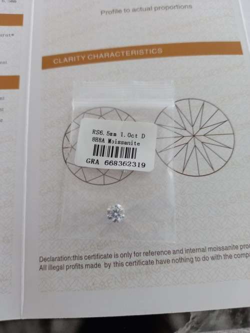1.0ct Vvs1 Brilliant Round D Colour (GRA CERTIFIED) White Loose Moissanite