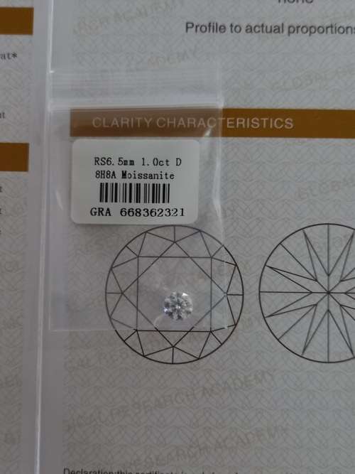 1.0ct Vvs1 Brilliant Round D Colour (GRA CERTIFIED) White Loose Moissanite