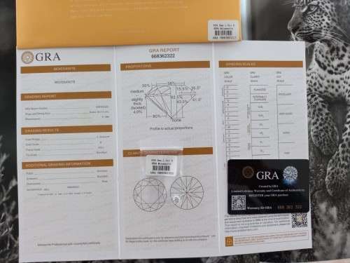 1.0ct Vvs1 Brilliant Round D Colour (GRA CERTIFIED) White Loose Moissanite