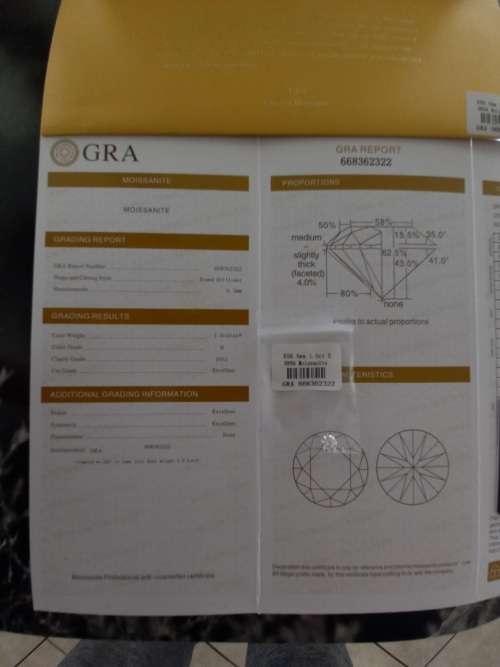 1.0ct Vvs1 Brilliant Round D Colour (GRA CERTIFIED) White Loose Moissanite