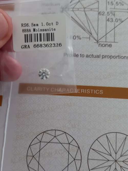 1.0ct Vvs1 Brilliant Round D Colour (GRA CERTIFIED) White Loose Moissanite