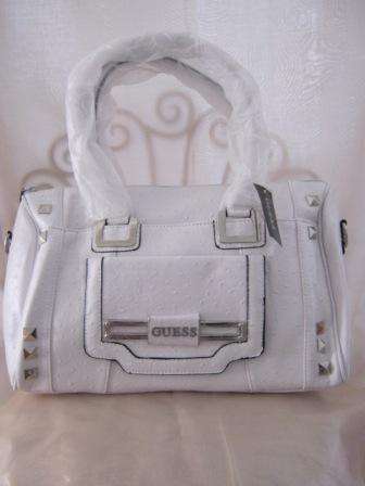 GUESS HANDBAG MOCH OSTRICH  LEATHER WHITE