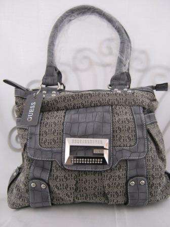 GUESS HANDBAG MOCH CROC GREY (LARGE)