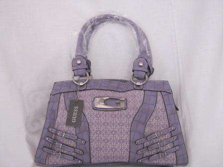 GUESS HANDBAG MOCH CROC LAVENDER (LARGE)