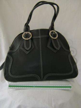 GENUINE LEATHER  CHARCOAL HAND BAG