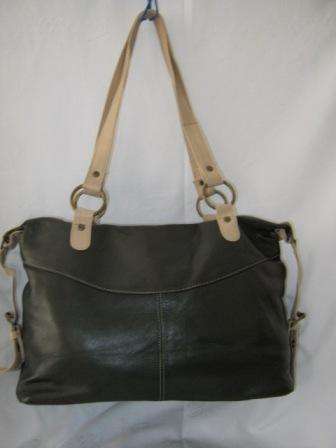 GENUINE LEATHER HAND BAG (DARK METALLIC GREEN )
