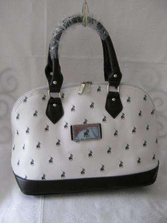 SMALL POLO HANDBAG (WHITE AND DARK BROWN)