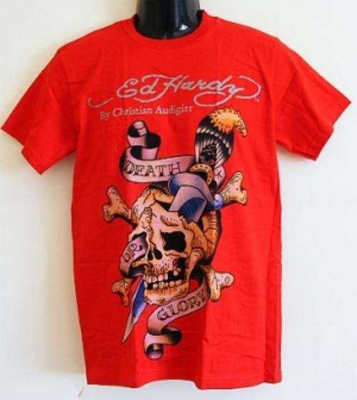 Red Ed Hardy T-shirt : size:MED