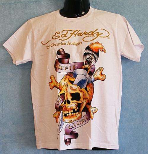 White Ed Hardy T-shirt : size:MEDIUM