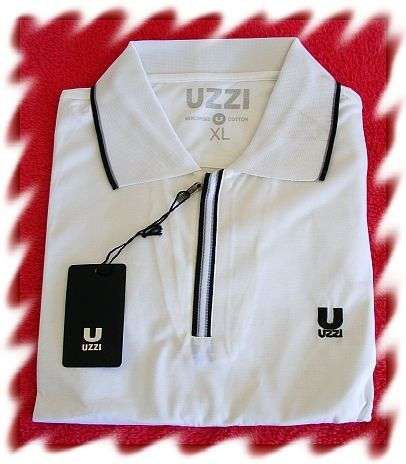 White Uzzi Golf Shirt - XL slimfit