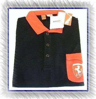 BLACK & RED FERRARI GOLF SHIRT - SIZE: X-LARGE - slim fit