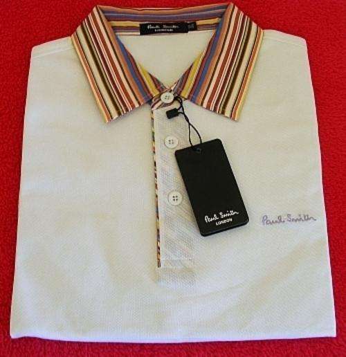 WHITE DESIGNER GOLF SHIRT - Size: XLARGE