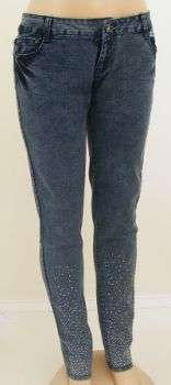 Ladies Blue Jeans with Rhinestone Detail - Size: 36