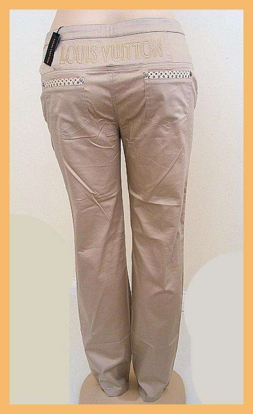 Ladies Beige Silky LV Stretch Jeans - Size: 36