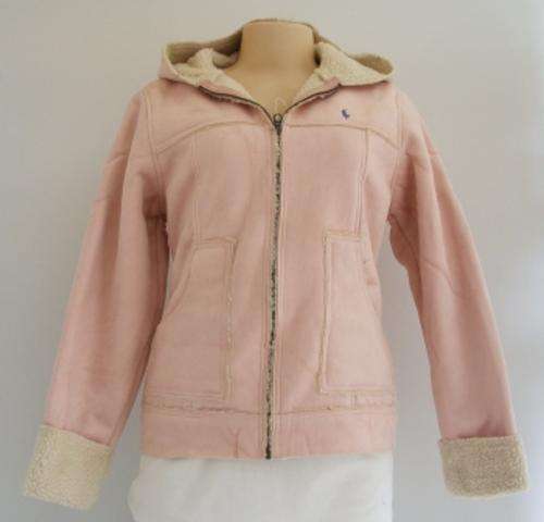 LIGHT PINK POLO FUR-LINED JACKET- SIZE: X-LARGE - slim fit