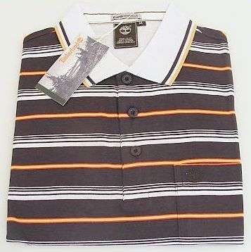 BROWN STRIPED TIMBERLAND POLO SHIRT - Size: LARGE - slimfit
