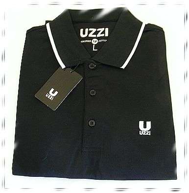 Black Uzzi Golf Shirt - Large slimfit