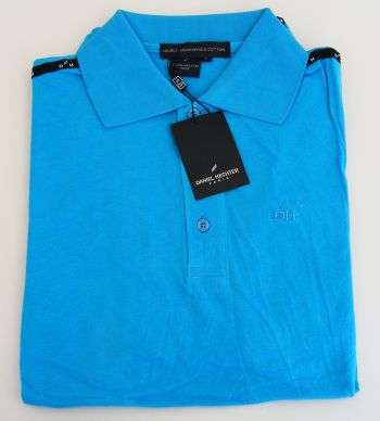 TURQUOISE BLUE DH GOLF SHIRT - Size:LARGE