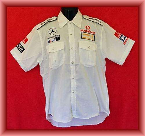 WHITE MERCEDES BENZ SHIRT - SIZE: LARGE - slim fit