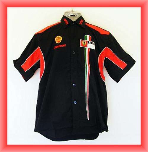 BLACK FERRARI SHIRT - SIZE: LARGE - slim fit