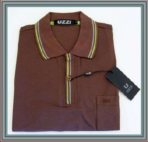 BROWN UZZI GOLF SHIRT- SIZE:  LARGE (Slimfit)