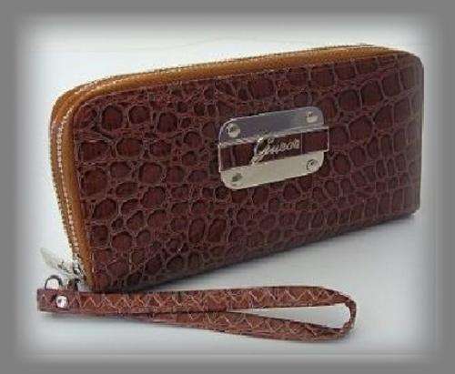 BROWN  DOUBLE ZIP DESIGNER PURSE