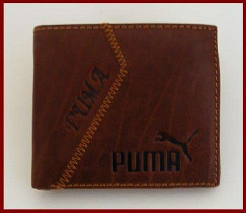 BROWN LEATHER PUMA  WALLET
