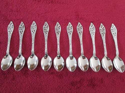 ***10 X SILVER PLATED TEASPOONS - BY NOVALUX IN HOLLAND***