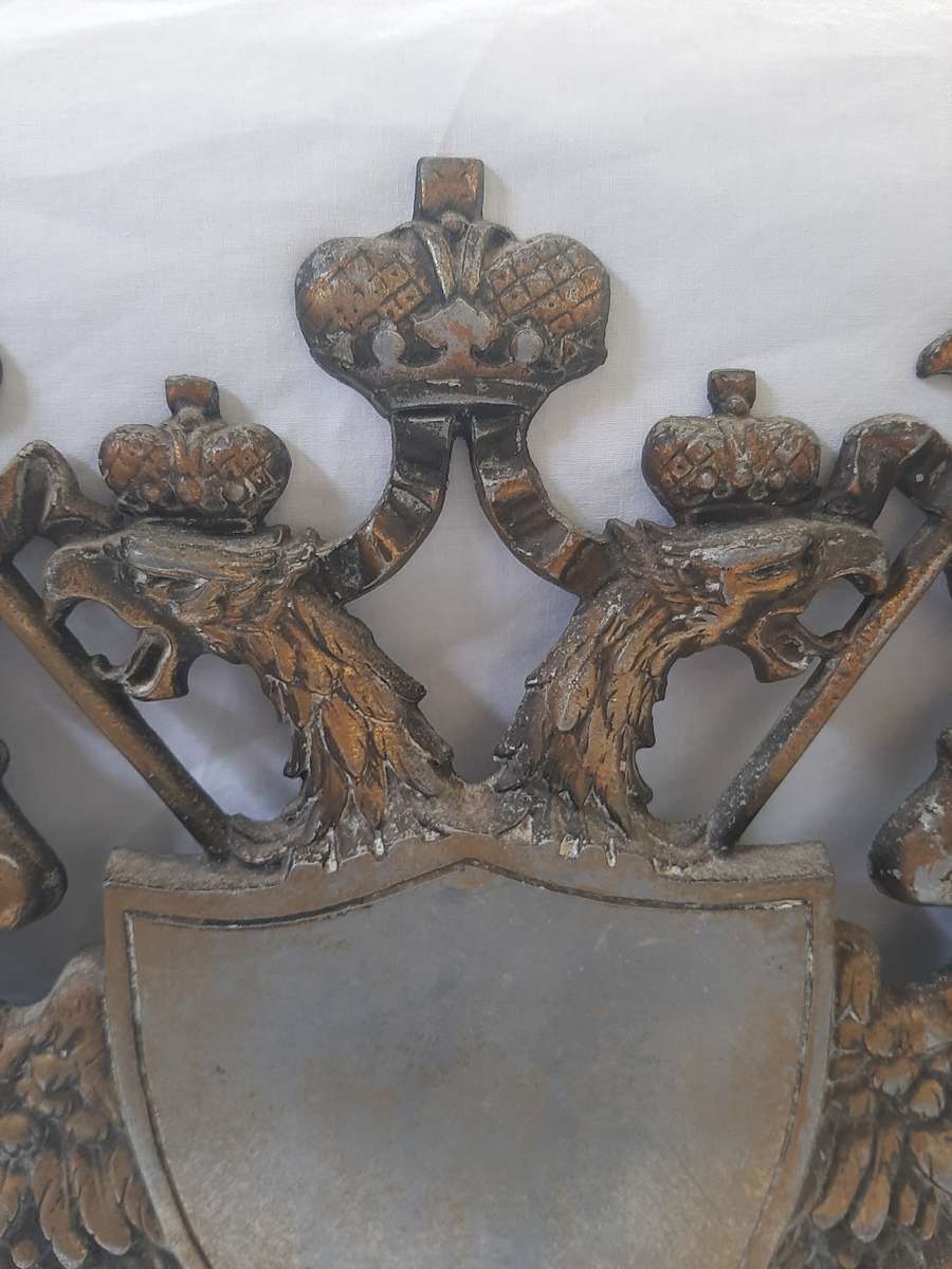 DOUBLE EAGLE SHIELD METAL WALL HANGING CREST