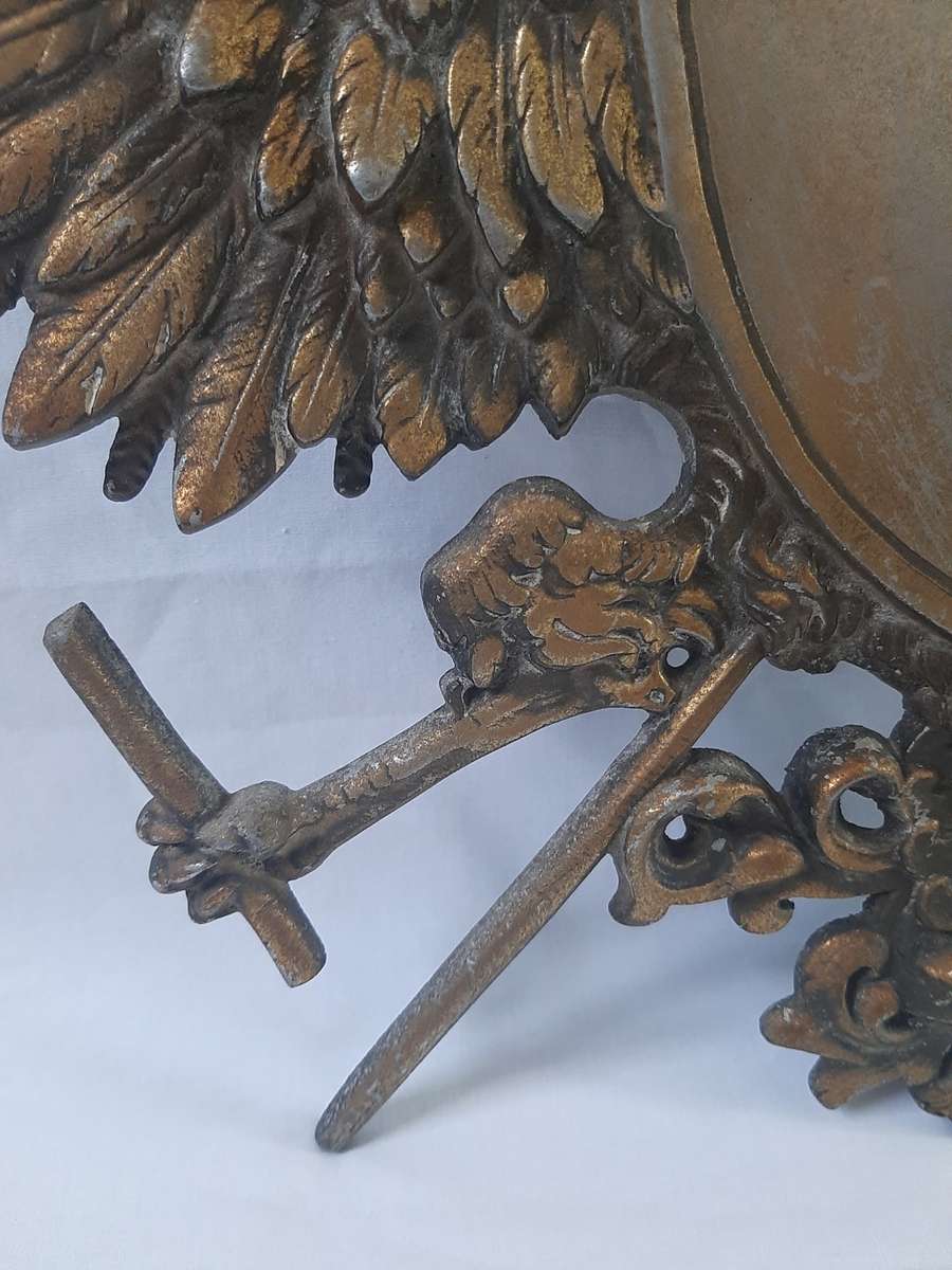 DOUBLE EAGLE SHIELD METAL WALL HANGING CREST