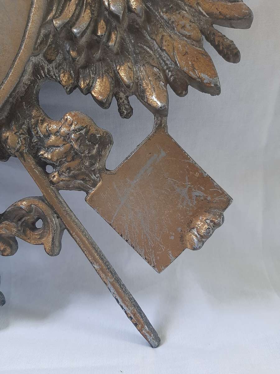 DOUBLE EAGLE SHIELD METAL WALL HANGING CREST