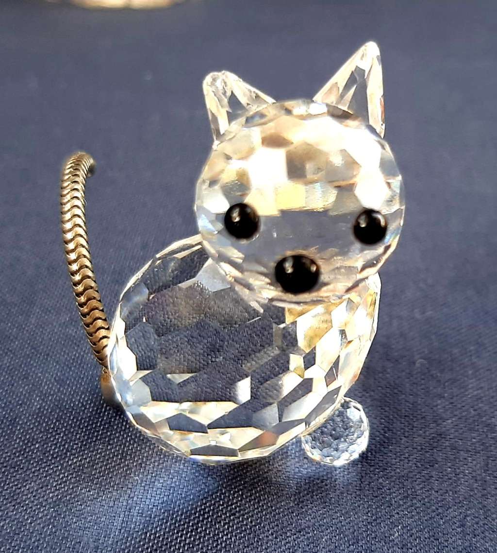 SET OF 3 AUSTRIAN SWAROFSKI CRYSTAL CATS