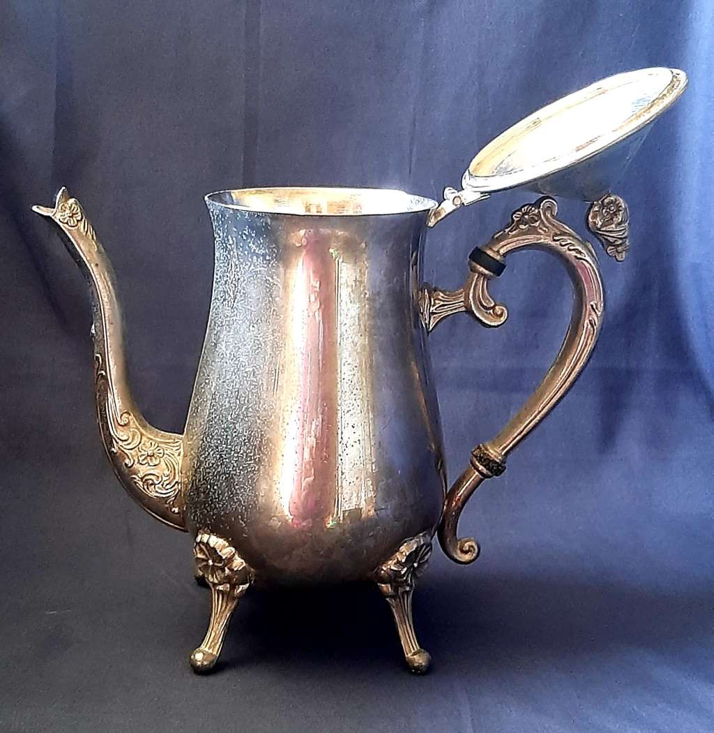 ORNATE SILVER-PLATED TEA SET