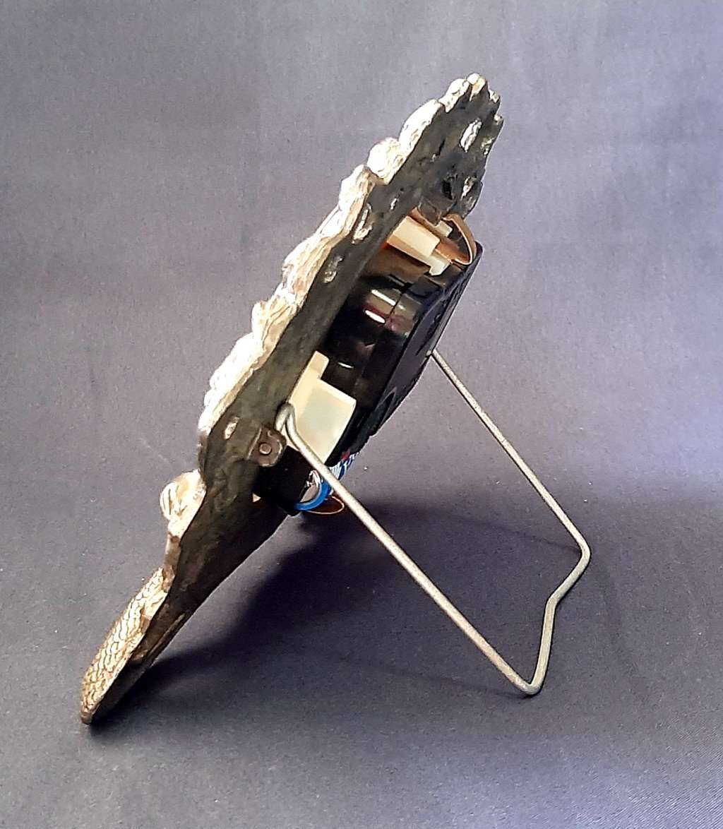 MERMAID DESIGN PEWTER DESK / TABLE CLOCK