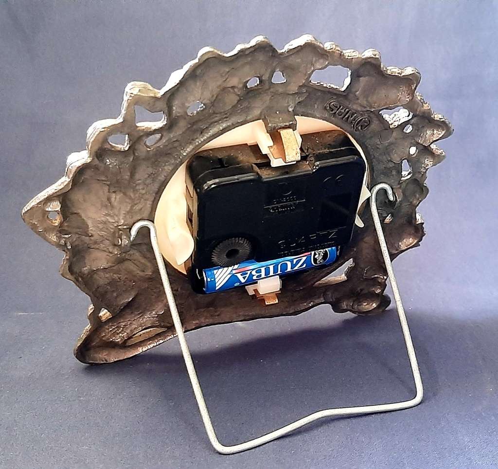 MERMAID DESIGN PEWTER DESK / TABLE CLOCK