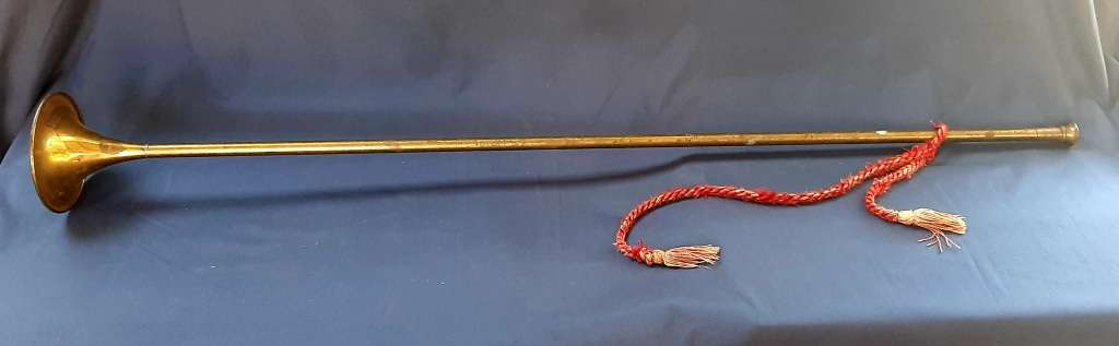 VINTAGE MILITARY CEREMONIAL BRASS BUGLE