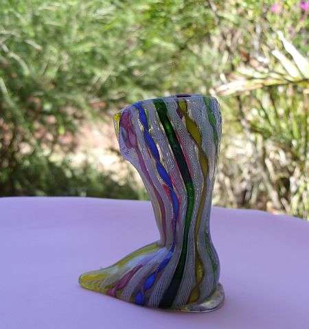 What a find - A Latticino boot posy vase