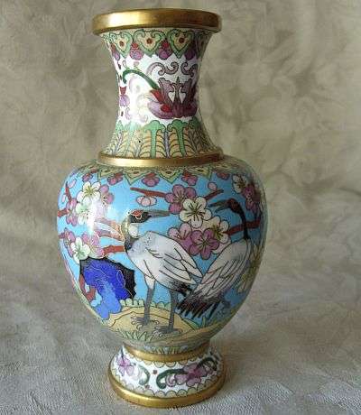 A stunning cloisonne vase in tip top condition