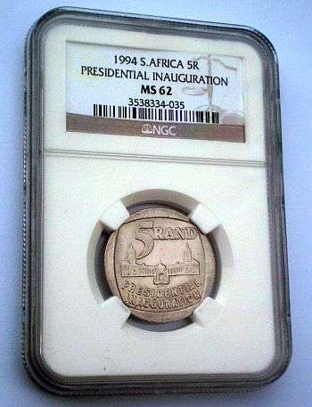 NGC GRADED ---- MS62 !!!!!!!!  ---- 1994 PRESIDENTIAL INAUGURATION R5 --- NICE GRADE.........